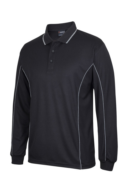 Podium Long Sleeve Poly Piping Polo Top